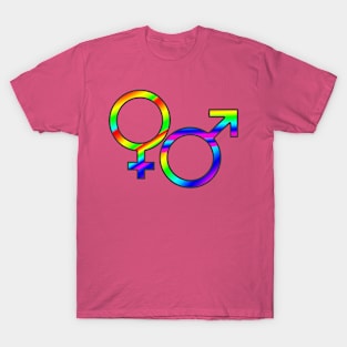 Rainbow male and Female symbols T-Shirt